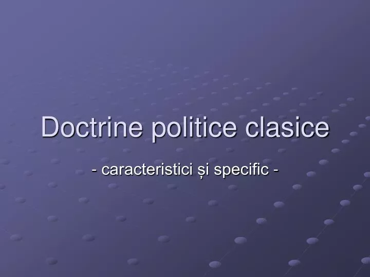 doctrine politice clasice