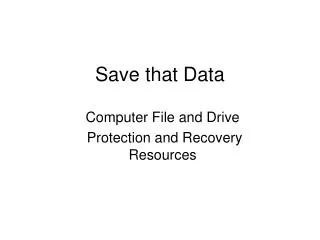 Save that Data
