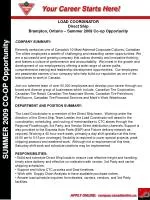 Start Your Career as a Load Coordinator at Canadian Tire – Summer 2009 Co-op Opportunity - slide 1