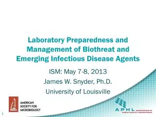 Laboratory Preparedness and Management of Biothreat and Emerging Infectious Disease Agents