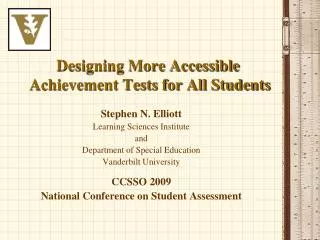 Designing More Accessible Achievement Tests for All Students