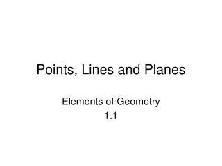 points lines and planes