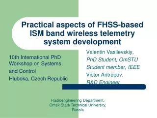 Practical aspects of FHSS-based ISM band wireless telemetry system development