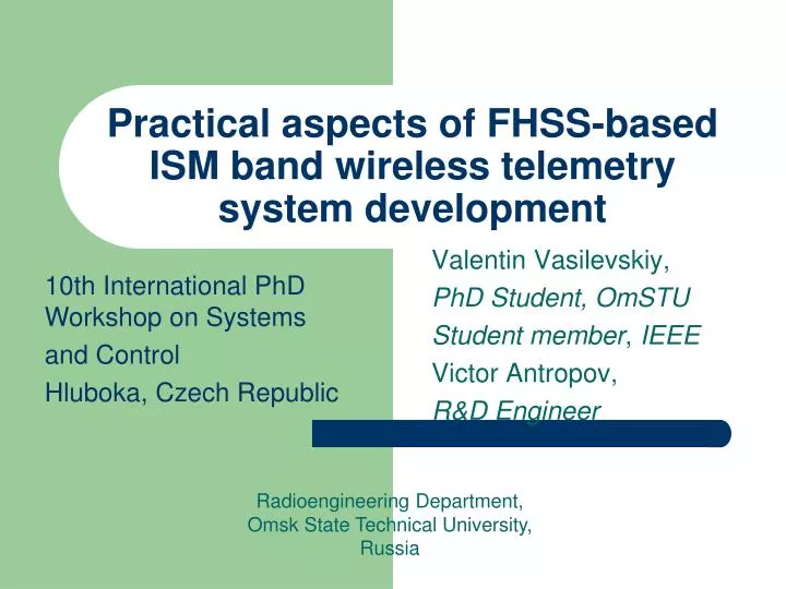 practical aspects of fhss based ism band wireless telemetry system development