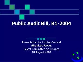 Public Audit Bill, B1-2004