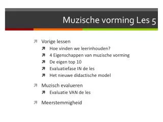 muzische vorming les 5