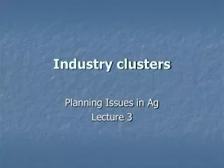 Industry clusters