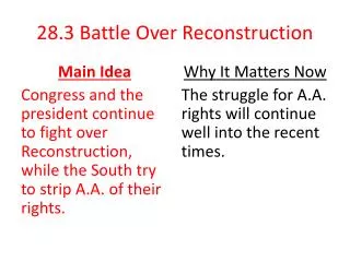 28.3 Battle Over Reconstruction