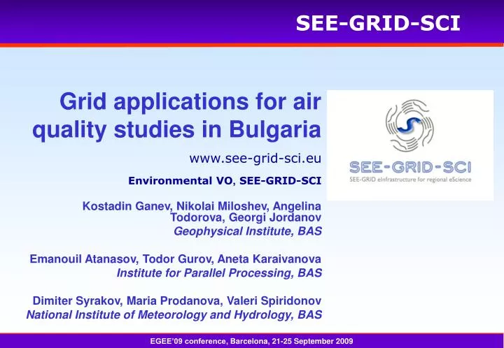 grid applications for air quality studies in bulgaria