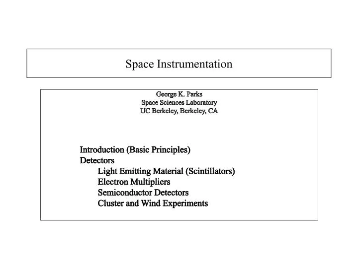 space instrumentation