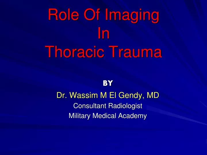 role of imaging in thoracic trauma