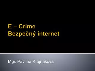 e crime bezpe n internet