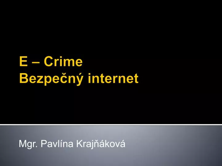 e crime bezpe n internet