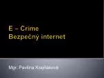 E – Crime Bezpečný internet - slide 1