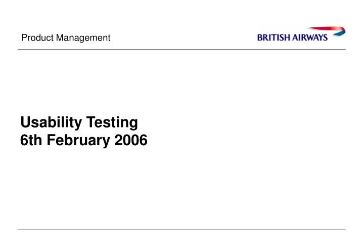 usability testing 6th february 2006