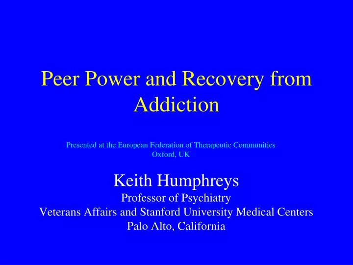 peer power and recovery from addiction