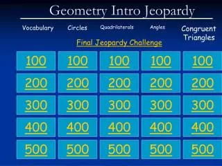Geometry Intro Jeopardy
