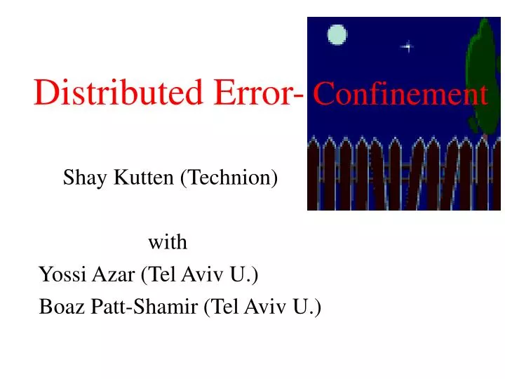 distributed error confinement