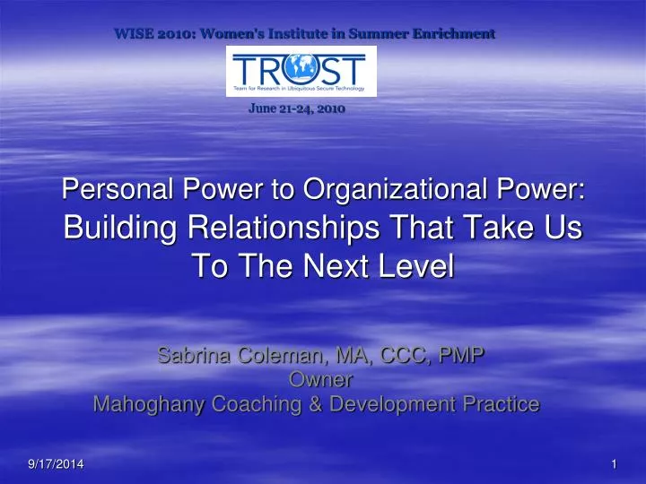 personal power to organizational power building relationships that take us to the next level