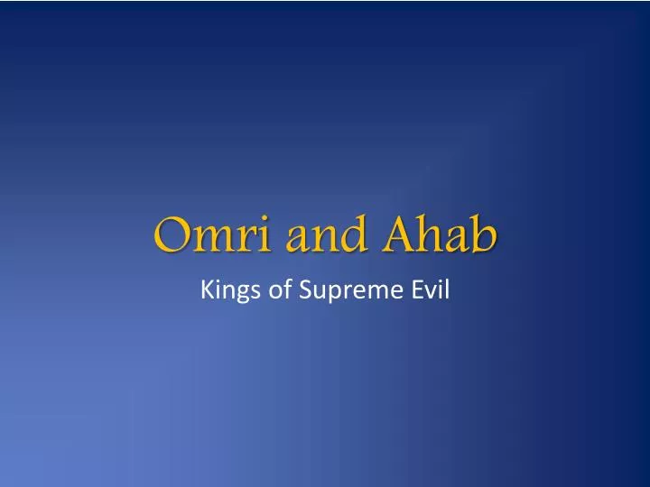 omri and ahab