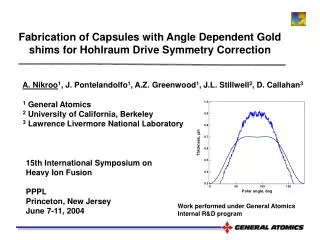 Fabrication of Capsules with Angle Dependent Gold shims for Hohlraum Drive Symmetry Correction