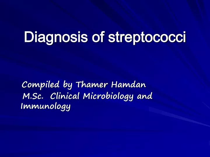 diagnosis of streptococci