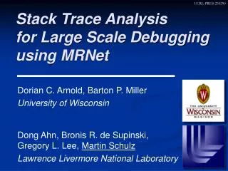 Stack Trace Analysis for Large Scale Debugging using MRNet