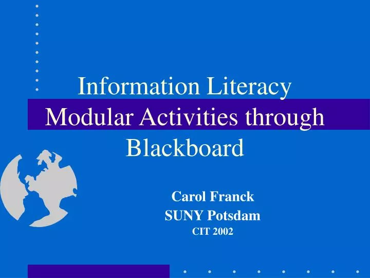 information literacy modular activities through blackboard