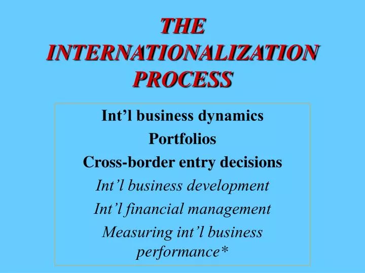 the internationalization process
