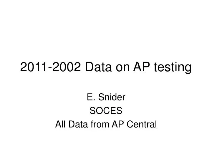 2011 2002 data on ap testing
