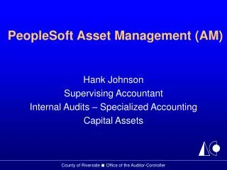 PeopleSoft Asset Management (AM)