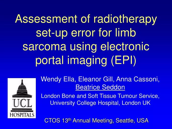 assessment of radiotherapy set up error for limb sarcoma using electronic portal imaging epi