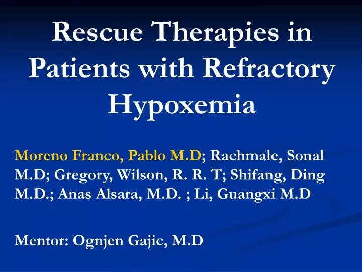 rescue therapies in patients with refractory hypoxemia