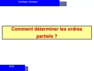 comment d terminer les ordres partiels