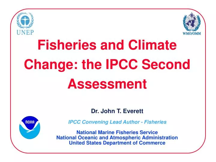 fisheries and climate change the ipcc second assessment