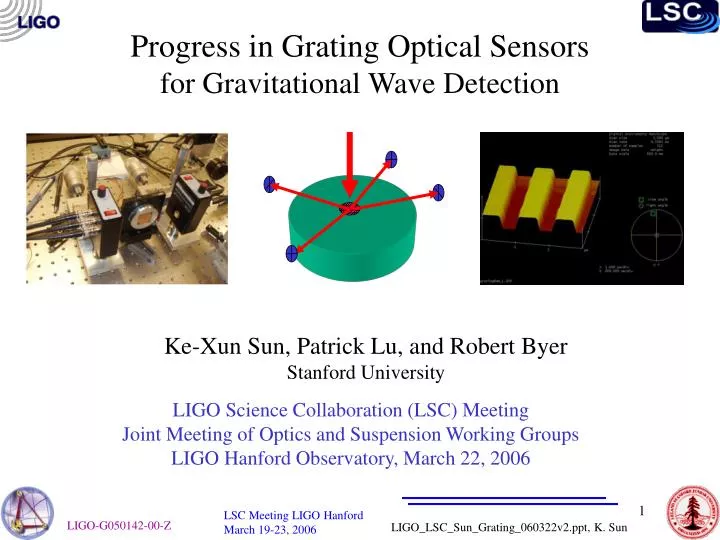 progress in grating optical sensors for gravitational wave detection