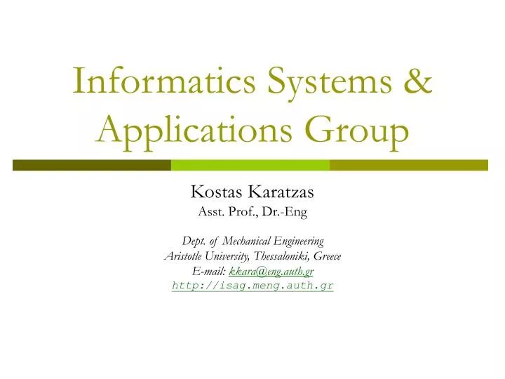 informatics systems applications group