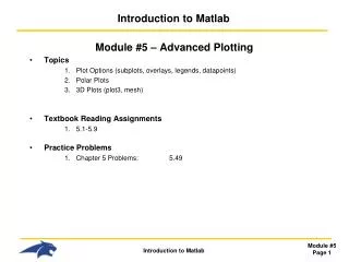 Introduction to Matlab