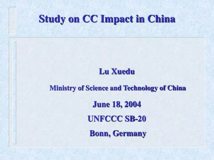 study on cc impact in china