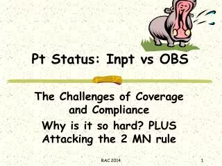 Pt Status: Inpt vs OBS