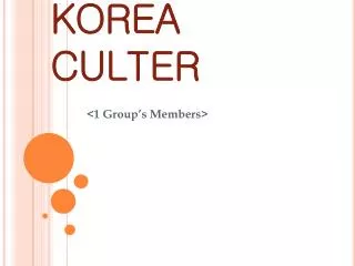 KOREA CULTER