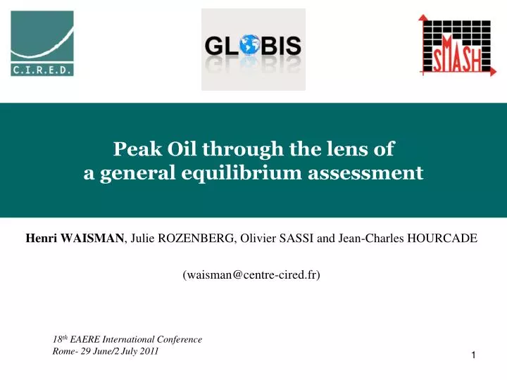 peak oil through the lens of a general equilibrium assessment