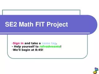 SE2 Math FIT Project