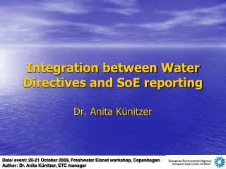 Integration between Water Directives and SoE reporting