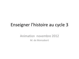 enseigner l histoire au cycle 3