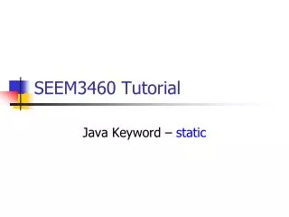 SEEM3460 Tutorial