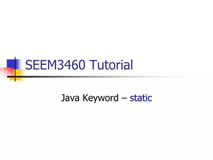 seem3460 tutorial