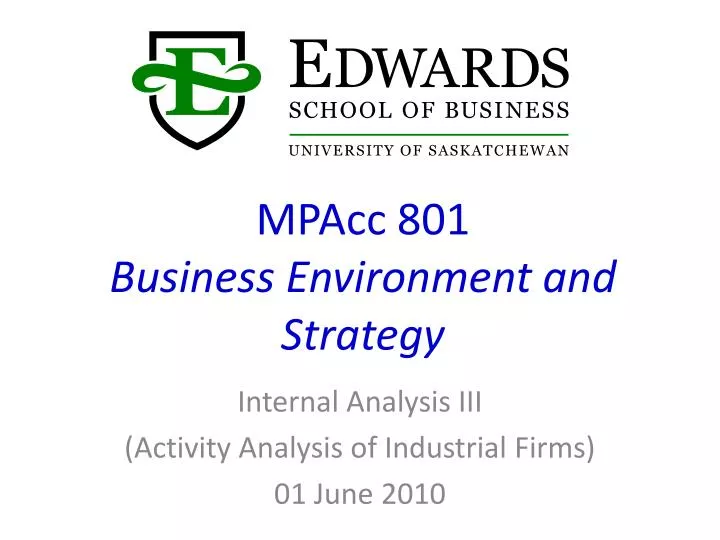 mpacc 801 business environment and strategy