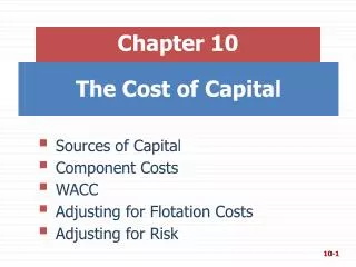 The Cost of Capital