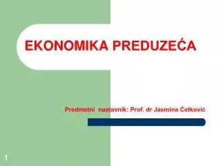 ekonomik a preduze a